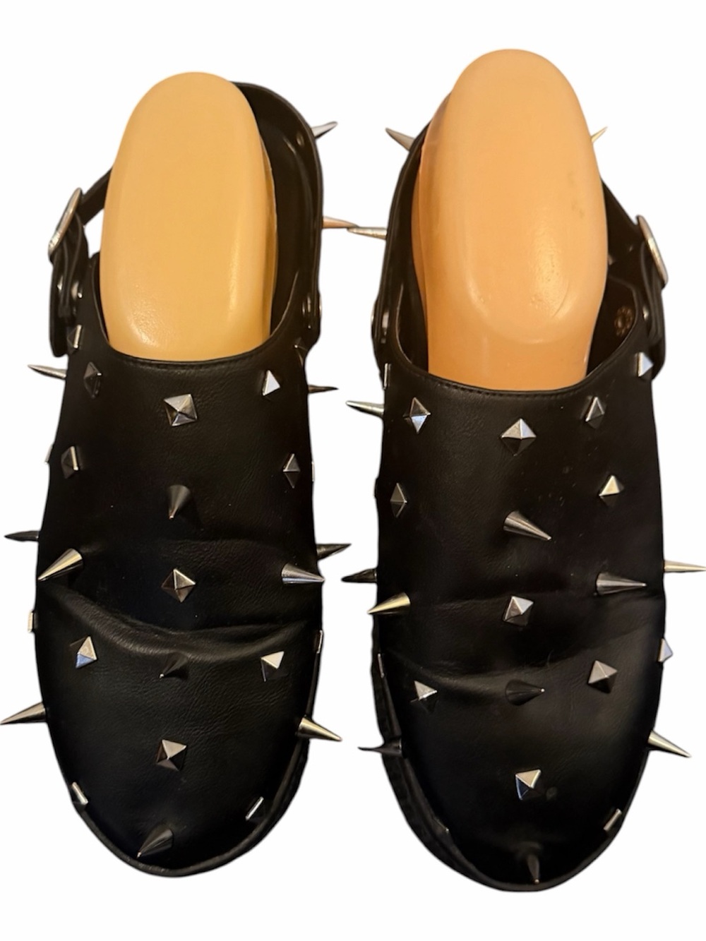T.U.K. Black Studded Spike Platform Sandals Punk Goth Alternative